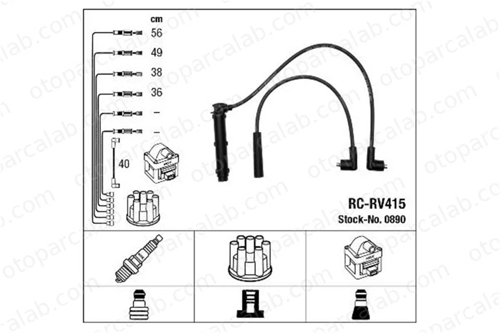 NGK 0890 Buji Kablosu ROVER 400 II 400 II Hatchback GHT284 NGC000090