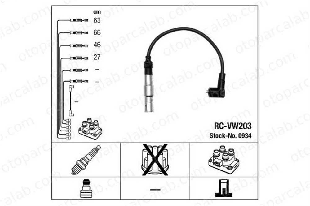 NGK 0934 Buji Kablosu SKODA OCTAVIA I Combi OCTAVIA I 6A905409A 6A905409H