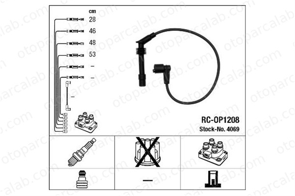 NGK 4069 Buji Kablosu OPEL ASTRA F COMBO Kasa/büyük limuzin 1612608 1612657
