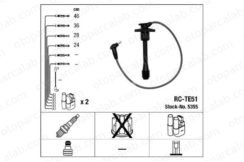 NGK 5355 Buji Kablosu TOYOTA MR2 II CELICA Cabrio 9091921576 9091921585