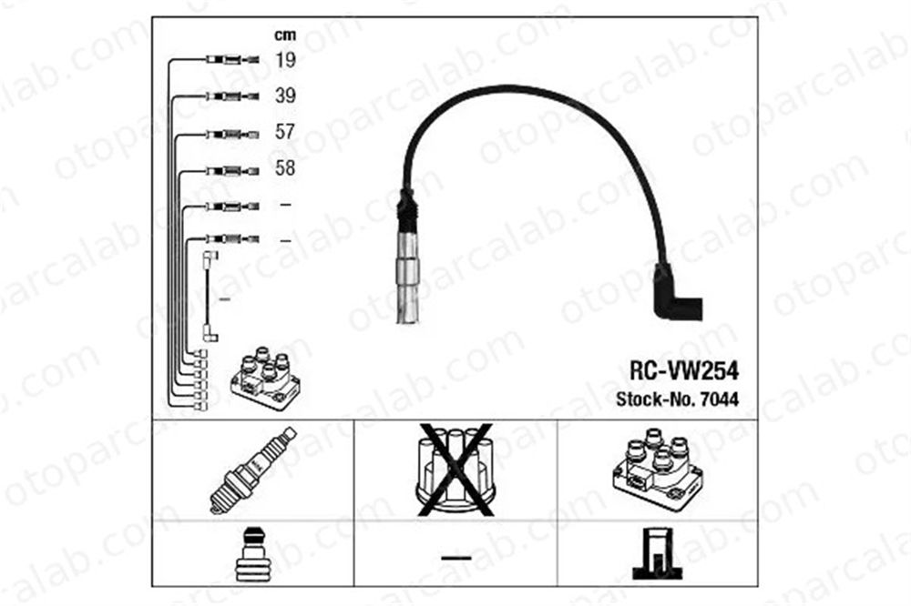 NGK 7044 Buji Kablosu SKODA OCTAVIA I Combi OCTAVIA I 6A905409F 6A905409L