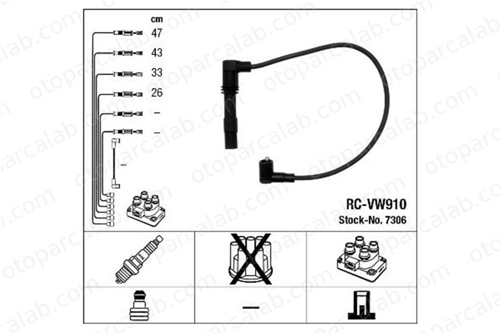 NGK 7306 Buji Kablosu VW POLO LUPO I 36905409K 36905483G
