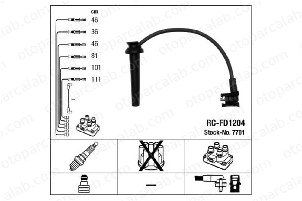 NGK 7701 Buji Kablosu FORD COUGAR MONDEO II XF1E12280AA 3915089