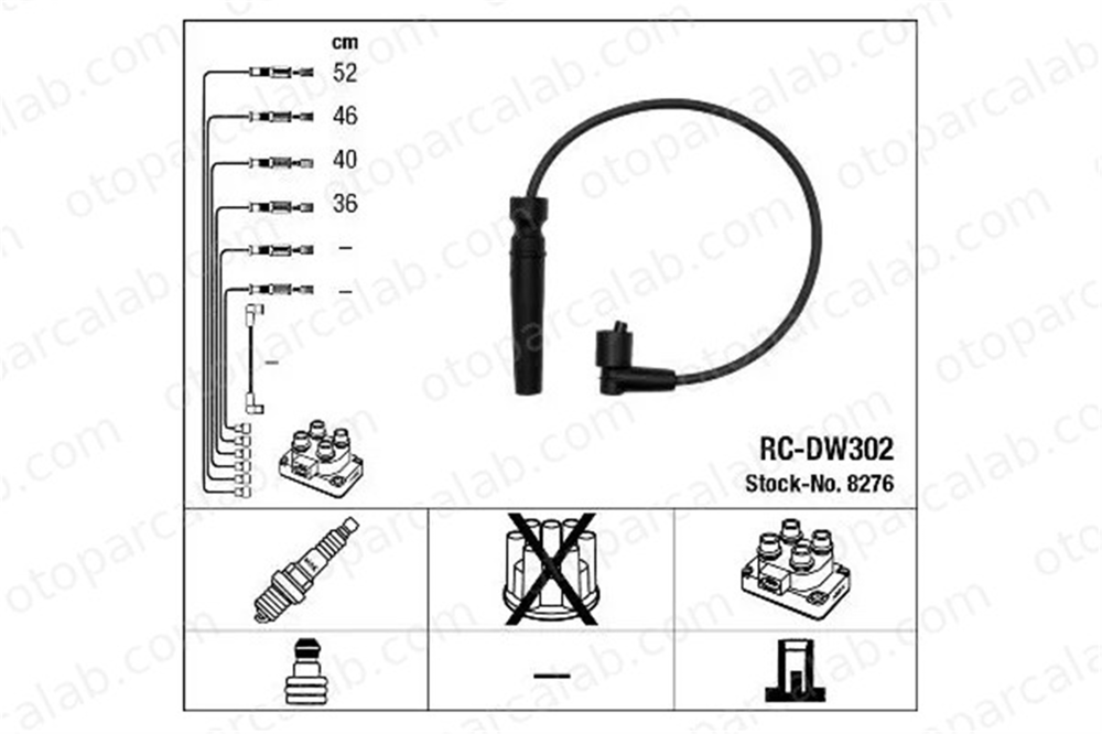 NGK 8276 Buji Kablosu CHEVROLET AVEO / KALOS Hatchback CRUZE 96497773 96211948