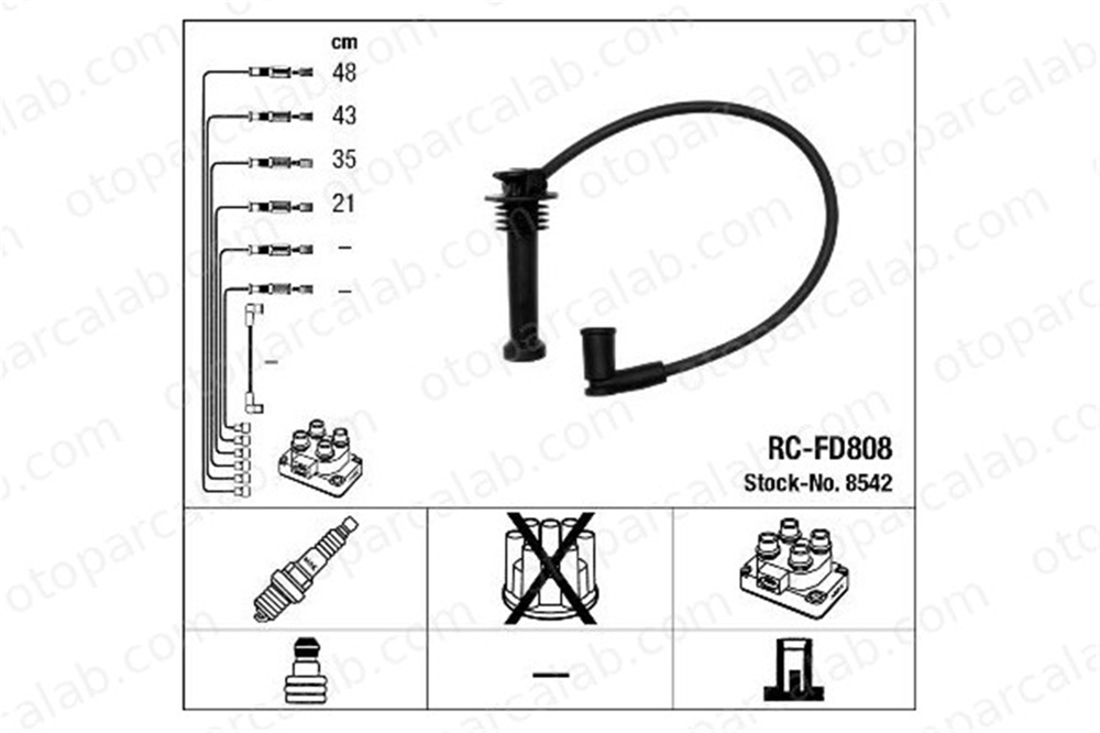 NGK 8542 Buji Kablosu FORD FOCUS I FOCUS I Turnier 1053905 1053907