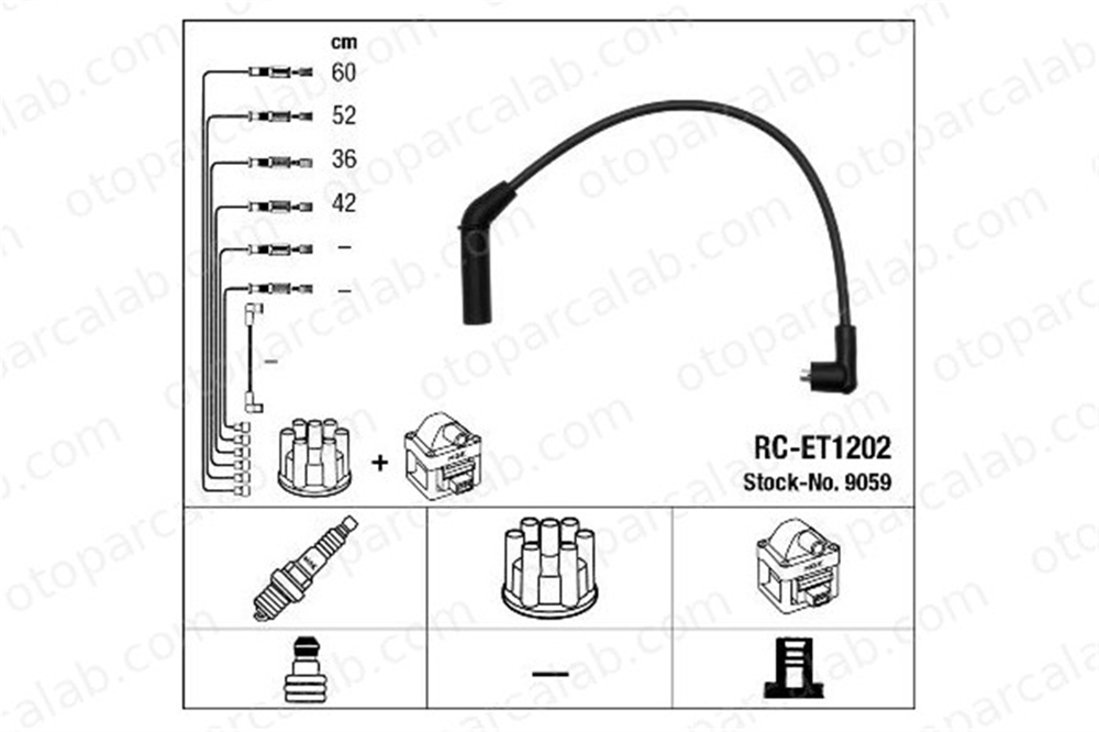 NGK 9059 Buji Kablosu TOYOTA COROLLA COROLLA Liftback 9091922158 9091922167