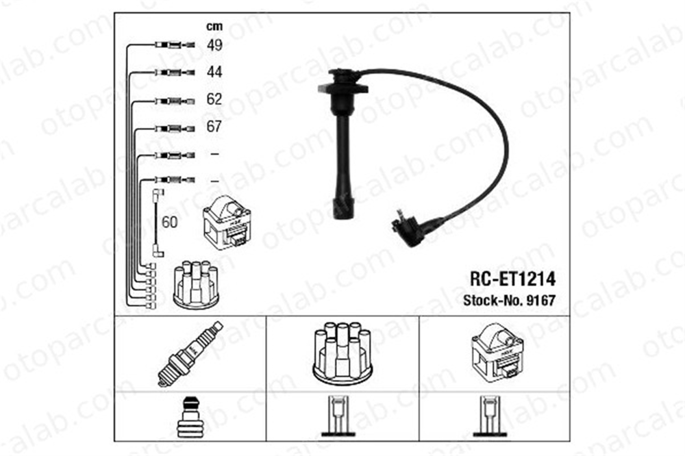 NGK 9167 Buji Kablosu TOYOTA CARINA E VI CARINA E VI Sedan 9091915208 9091915209