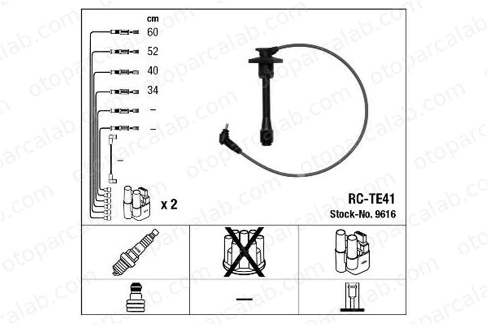 NGK 9616 Buji Kablosu TOYOTA COROLLA COROLLA Compact 9091915423 9091915424