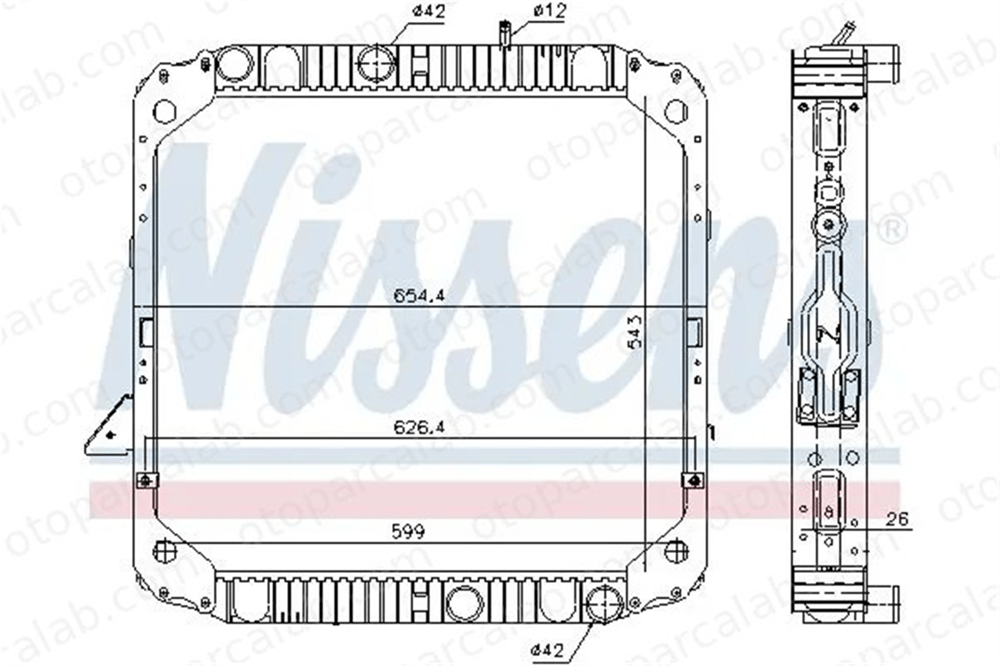 NISSENS 62743 Su Radyatörü MERCEDES-BENZ AROCS ACTROS MP4 / MP5 A6765000403 6765000003