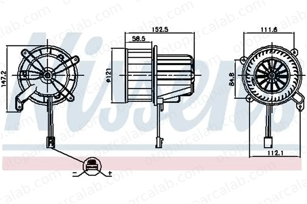 NISSENS 87621 Kalorifer Motoru MERCEDES-BENZ VITO Mixto VITO Tourer A0008304901 8304901