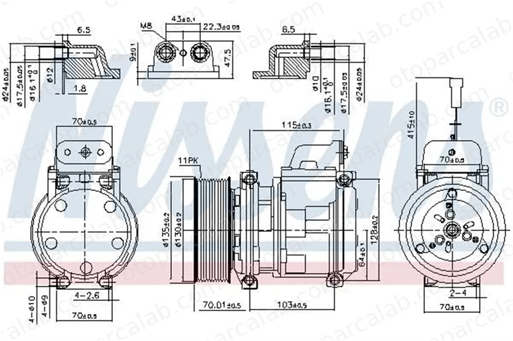 NISSENS 890331 Klima Kompresörü MERCEDES-BENZ AROCS ACTROS MP4 / MP5 5412300511 5412301111