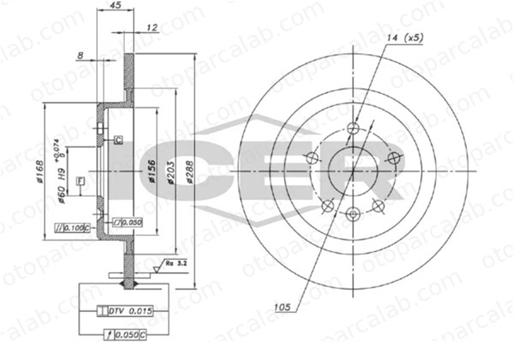 OPEL ORJINAL 13509120 Fren Disk Ayna Arka Sağ ve Sol OPEL ASTRA K ASTRA K Sports Tourer 13509120 13515914