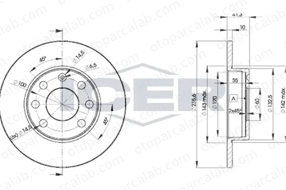 OPEL ORJINAL 90008003 Fren Disk Ayna Ön Sağ ve Sol OPEL CORSA A Hatchback KADETT D 90008003 569028