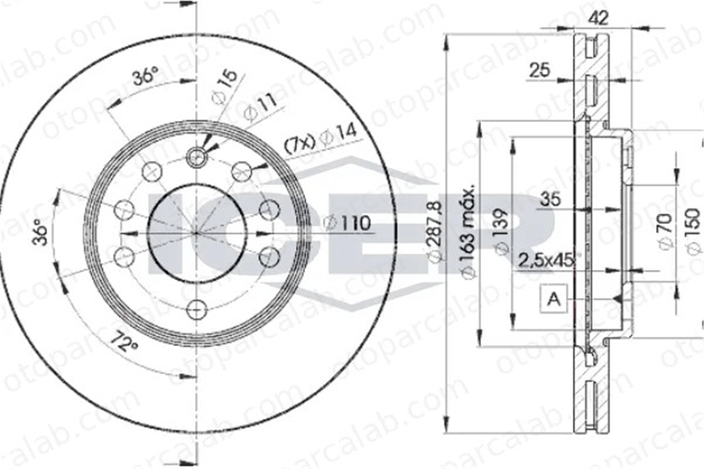 OPEL ORJINAL 93177674 Fren Disk Ayna Ön Sağ ve Sol OPEL VECTRA B Station wagon VECTRA B 93177674 90496327