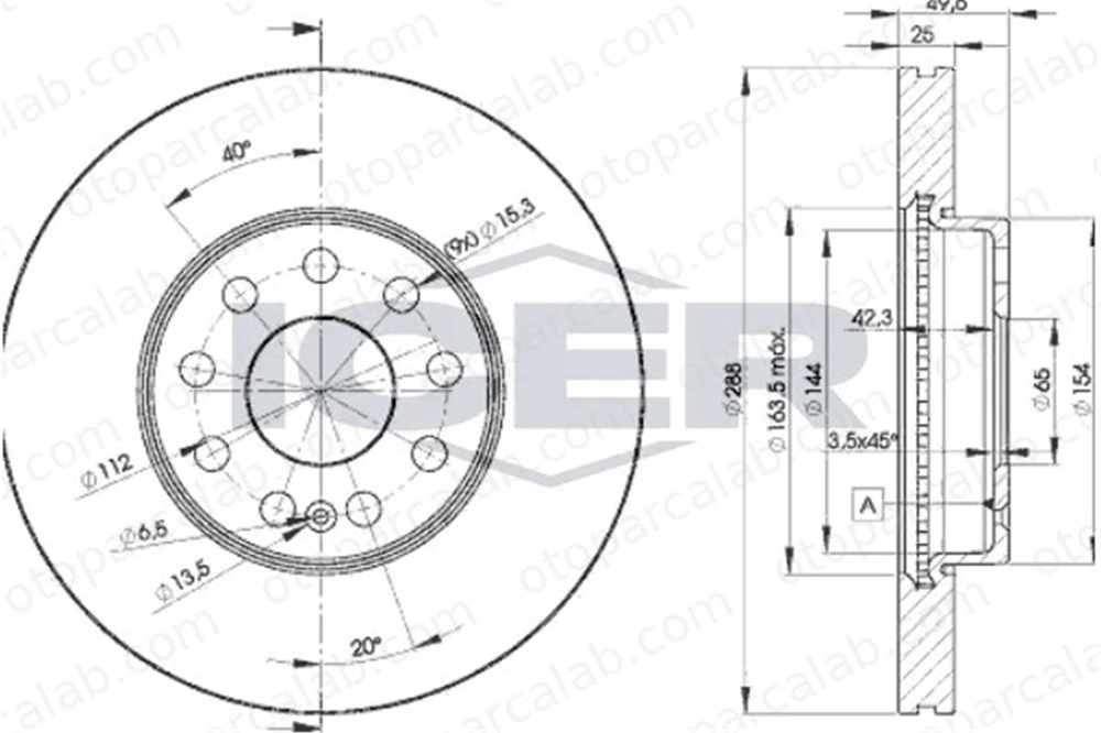 OPTIMUM 1K0615301T Fren Disk Ayna Ön Sağ ve Sol VW GOLF VII SEAT LEON 1K0615301T 1K0615301K