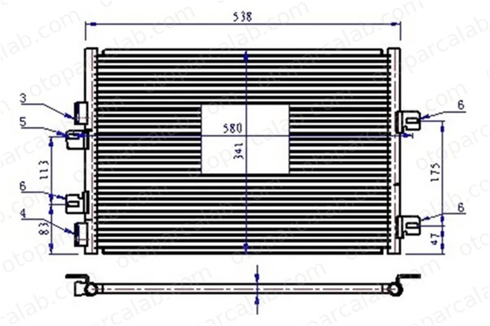 ORIS CRN650016 Klima Radyatörü ORİS CRN650016 RENAULT KANGOO Express NISSAN KUBISTAR Panelvan/Van 6001548129 8200137650