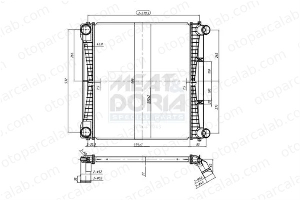 ORIS IRO511027 Turbo Radyatörü ORİS IRO511027 LAND ROVER RANGE ROVER III RANGE ROVER SPORT I LR007170 PML500041