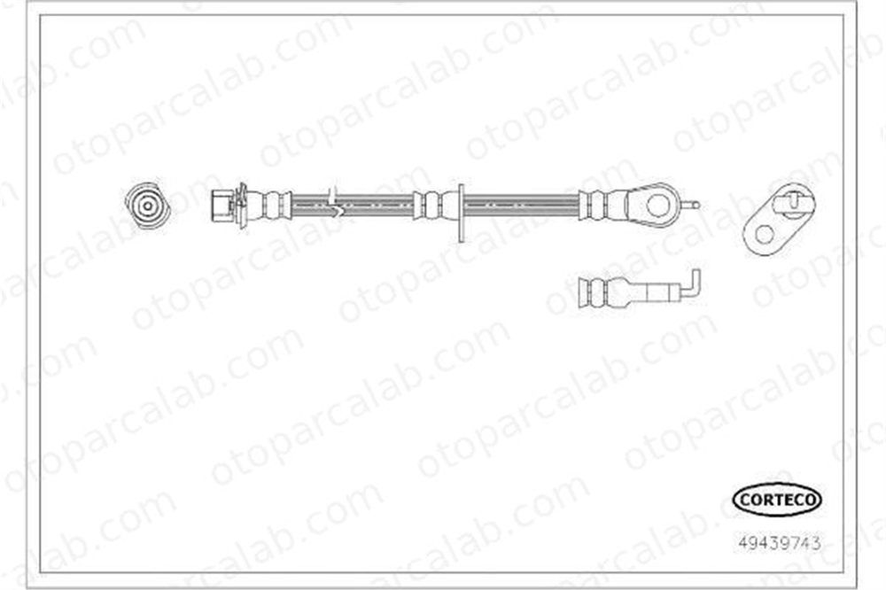OSSCA 01526 Fren Hortumu Ön Sağ veya Sol CITROËN C1 II PEUGEOT 108 1612138680 1612138580