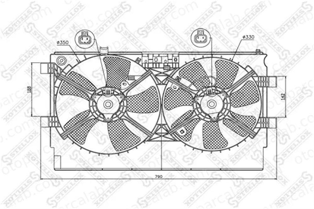 PSA ORJINAL 1253M0 Radyatör Fan ve Motoru MITSUBISHI LANCER VIII OUTLANDER II 1253M0 1355A087