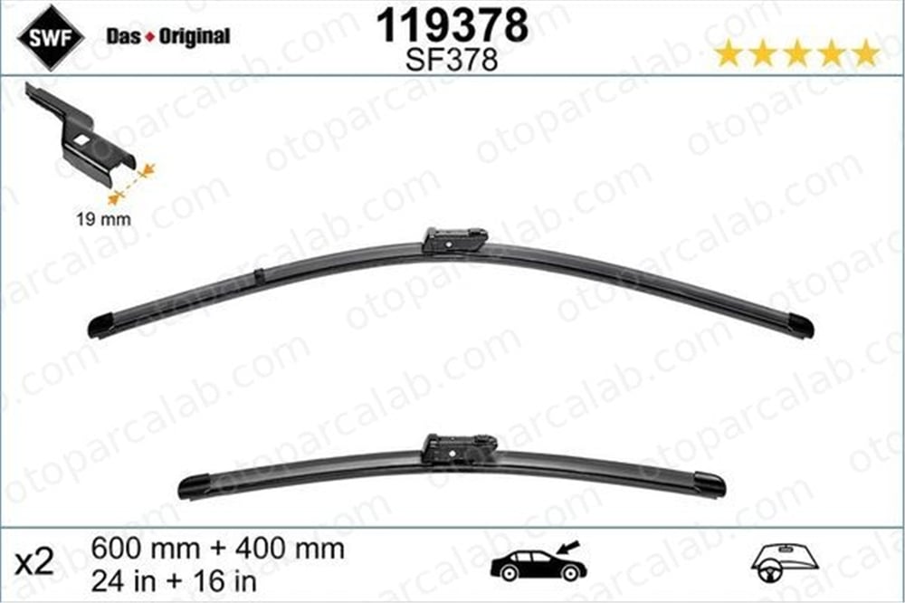 PSA ORJINAL 1682775580 Silecek Süpürgesi Ön SEAT IBIZA IV SC IBIZA IV 1682775580 4B1955425C