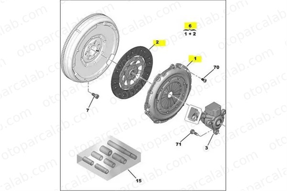 PSA ORJINAL 2052X5 Debriyaj Seti CITROËN BERLINGO Kasa/büyük limuzin PEUGEOT PARTNER TEPEE 2052X5 532P5