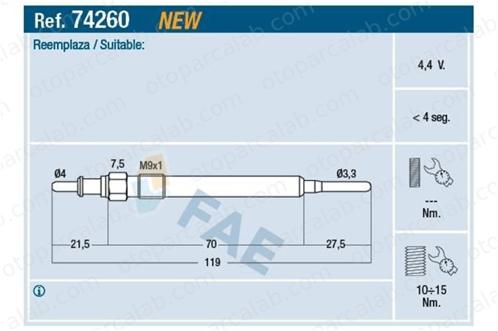 PSA ORJINAL 55564219 Isıtma Bujisi FIAT PUNTO EVO PANDA 55564219 55210051