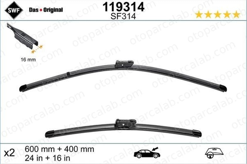 PSA ORJINAL 9835425780 Silecek Süpürgesi Ön OPEL ASTRA L CITROËN C5 X 9835425780 9835425680
