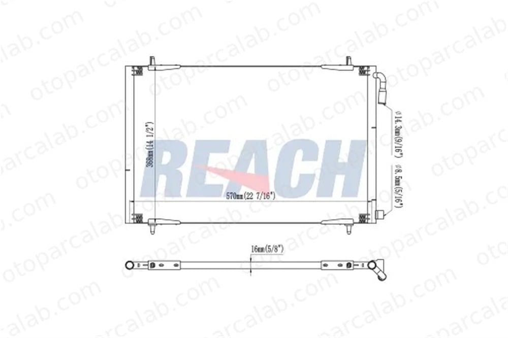 REACH 1.30.0007.P Klima Radyatörü PEUGEOT 206 Hatchback 206 SW 6455Y0 1610161180