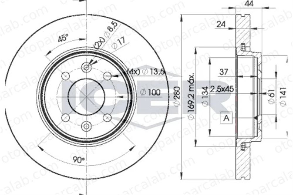 RENAULT ORJINAL 7701207829 Fren Disk Ayna Ön Sağ ve Sol RENAULT SCÉNIC I MPV MEGANE II 7701207829 7700426389