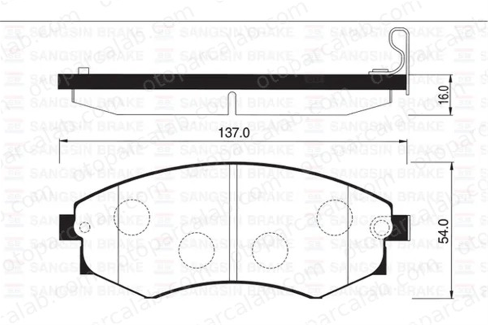 SANGSIN SP1065 Fren Disk Balata Ön SSANGYONG KORANDO HYUNDAI SONATA III 5810129A00 5810120A00