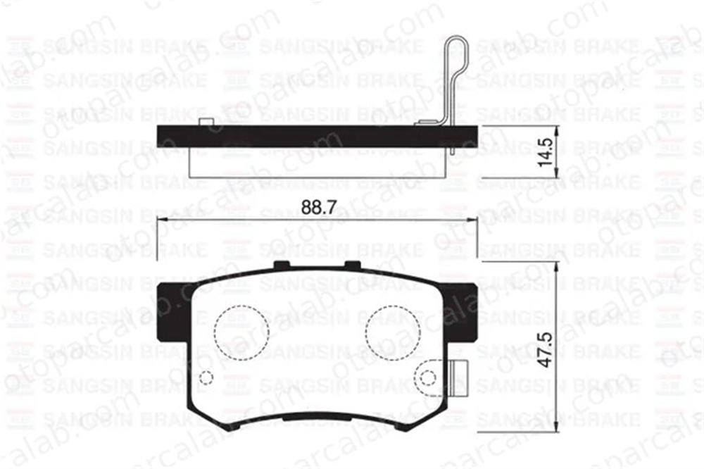 SANGSIN SP1076-R Fren Disk Balata Arka SUZUKI SX4 FIAT SEDICI 43022S5AJ00 43022S6DE50