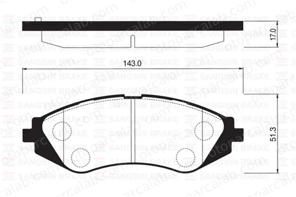 SANGSIN SP1077 Fren Disk Balata Ön DAEWOO NUBIRA Sedan NUBIRA Wagon 96405129 96245178