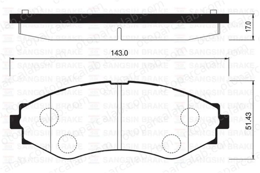 SANGSIN SP1103 Fren Disk Balata Ön DAEWOO NUBIRA Sedan NUBIRA Wagon 96405129 96495227