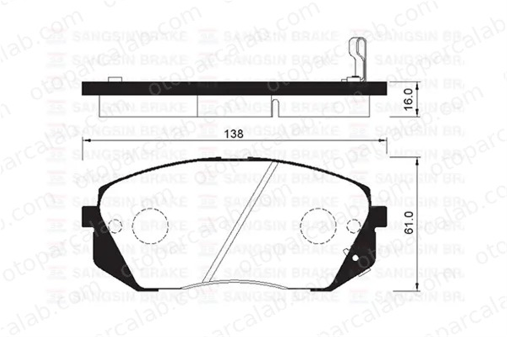 SANGSIN SP1196 Fren Disk Balata Ön KIA SPORTAGE IV HYUNDAI TUCSON 581012SA50 581013ZA10