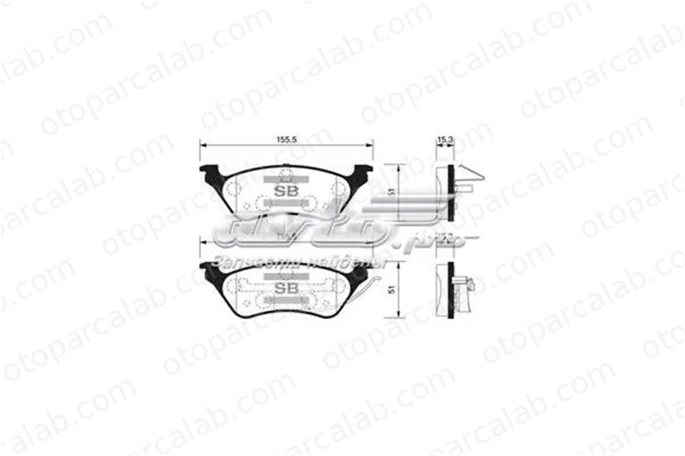 SANGSIN SP1441 Fren Disk Balata Arka CHRYSLER VOYAGER IV DODGE CARAVAN 5083882AB 5071948AA