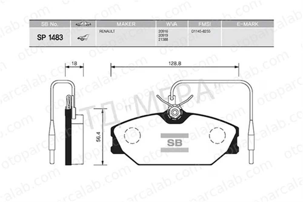 SANGSIN SP1483 Fren Disk Balata Ön RENAULT LAGUNA I Grandtour SAFRANE I 7701203730 7701203968