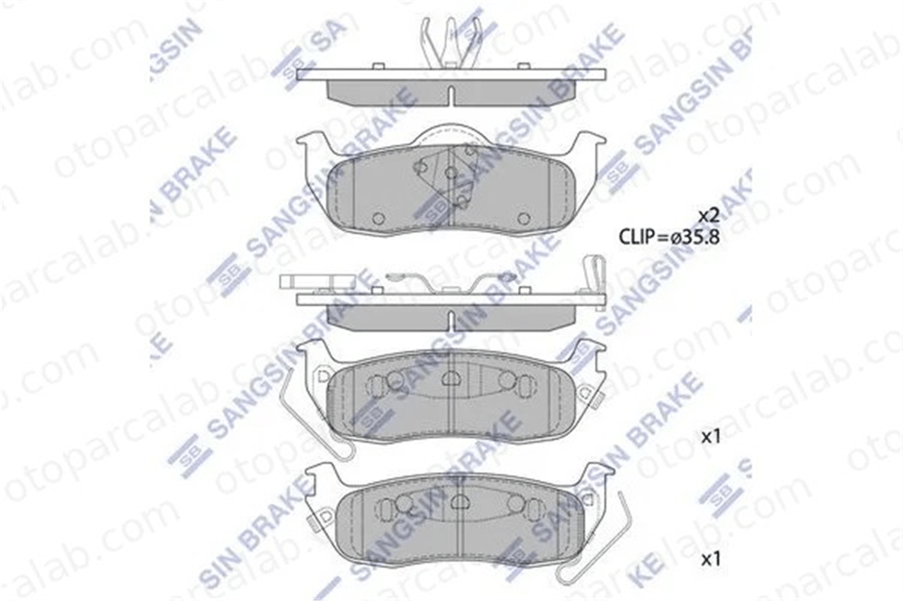 SANGSIN SP1512 Fren Disk Balata Arka JEEP GRAND CHEROKEE III COMMANDER 5080871AB WVA24258