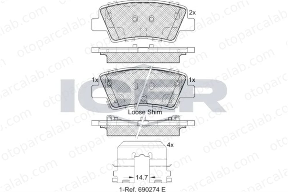 SANGSIN SP1851 Fren Disk Balata Arka KIA CEE'D SSANGYONG TIVOLI 583022VA35 58302CMA10