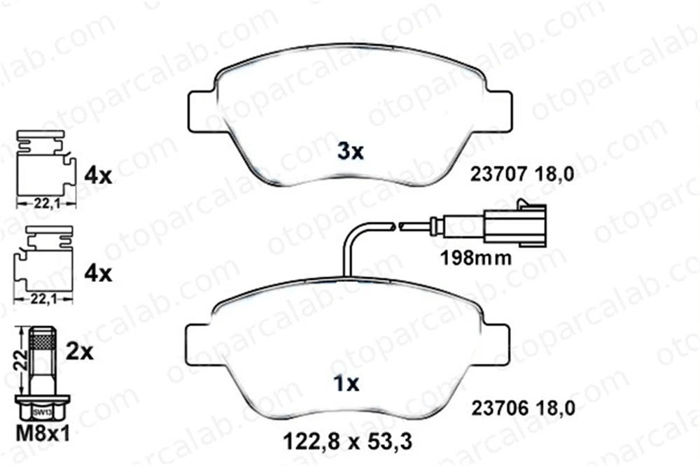 SANGSIN SP1873 Fren Disk Balata Ön FIAT 500 500 C 7364636 77364637