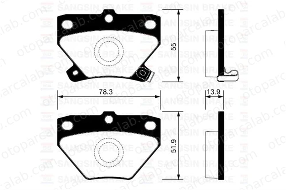 SANGSIN SP2044 Fren Disk Balata Arka TOYOTA COROLLA Station wagon COROLLA Verso 446652010 446652040