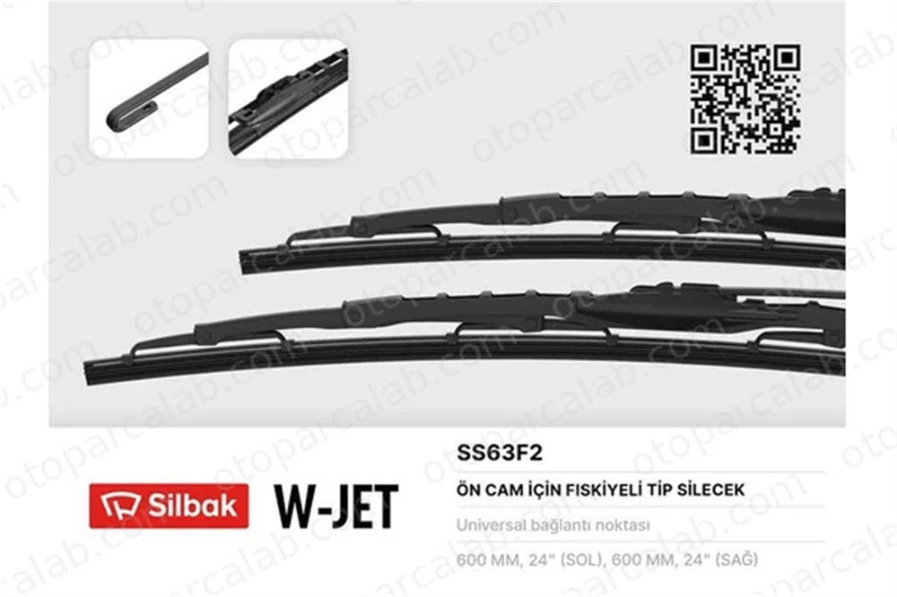SILBAK SS63F2 Silecek Süpürgesi Ön 600 mm - 24 inç BMW 3 MERCEDES-BENZ C-SERISI 7711170624 8T1955425A