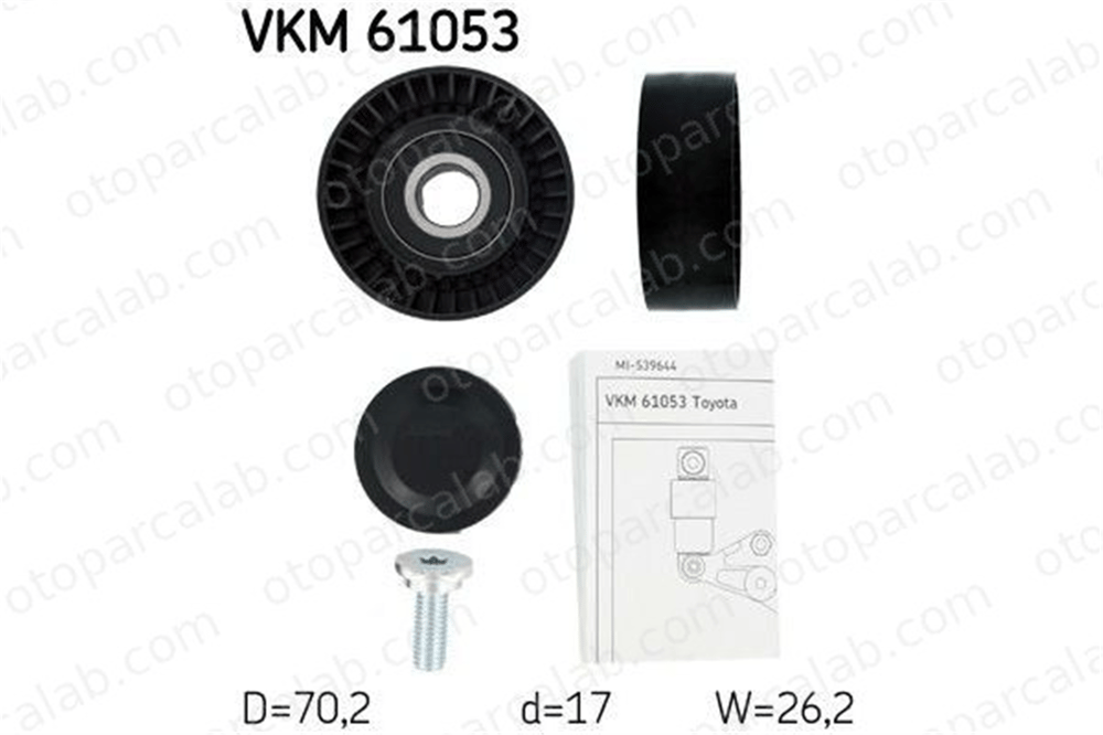 SKF VKM 61053 Vantilatör Kayış Gergi Rulmanı TOYOTA AVENSIS AVENSIS Station wagon 1662022010 1662022013(pulley)