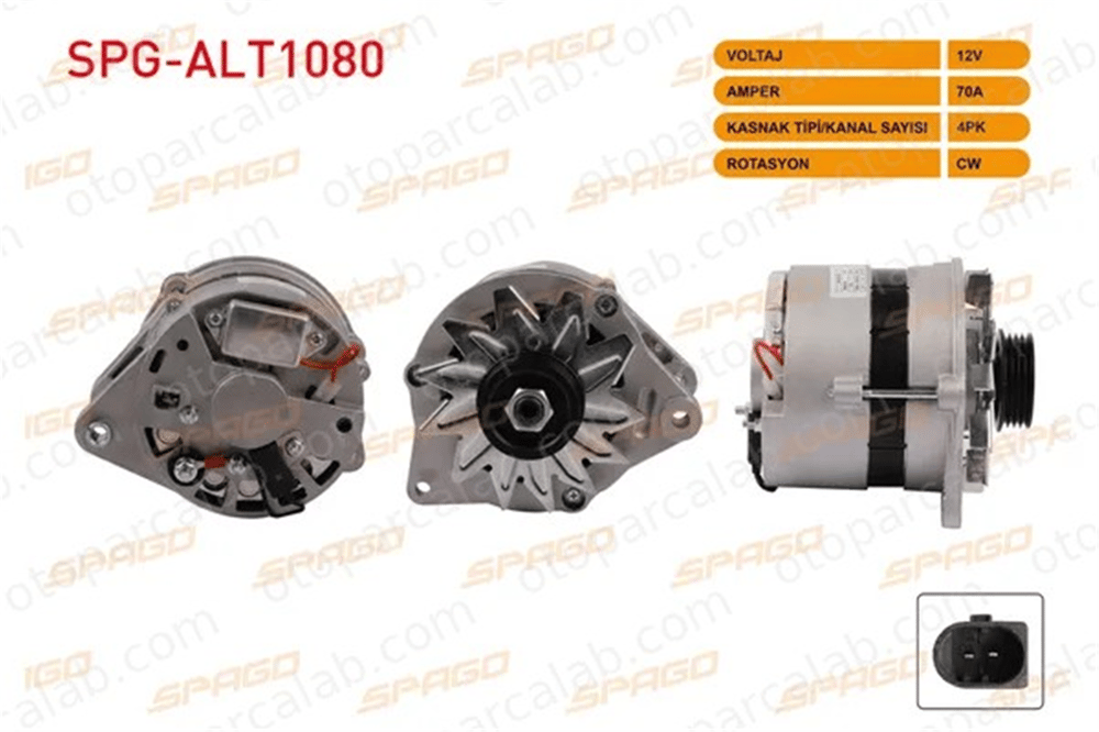 SPAGO ALT1080 Alternatör SKODA 105,120 FAVORIT 443113516630 443113516661