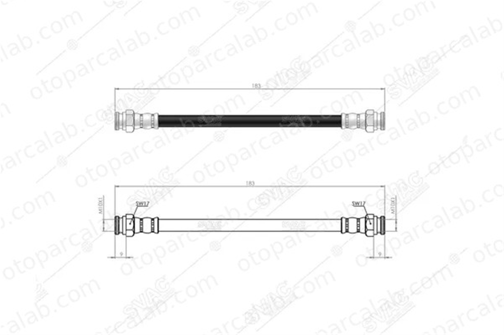 SVAC 20-0170 Fren Hortumu Arka Sağ veya Sol FIAT PANDA 500 9S512282CA 46803893