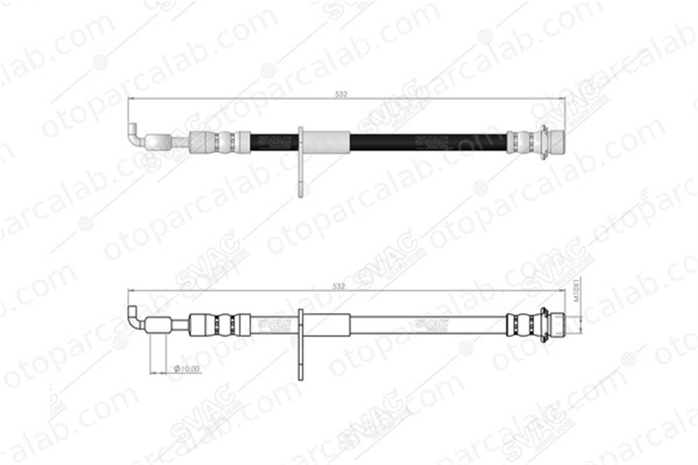 SVAC 60-0133 Fren Hortumu Ön Sağ veya Sol CITROËN C1 II PEUGEOT 108 1612138680 90947W2060