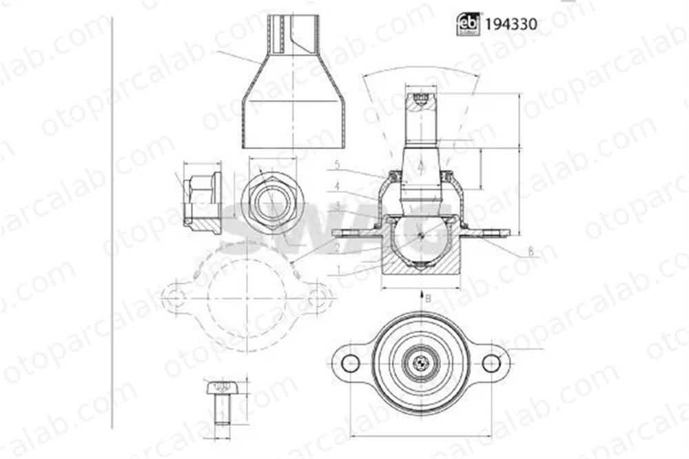 SWAG 33 11 1584 Rotil Alt Sağ veya Sol FORD TRANSIT V363 Platform şasi TRANSIT V363 Panelvan/Van 1817754 2192439