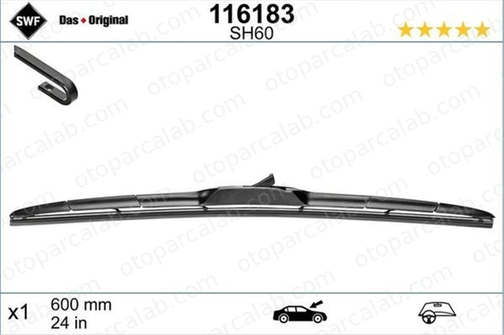 SWF 116183 Silecek Süpürgesi Ön 600 mm - 24 inç OPEL INSIGNIA A INSIGNIA A Sports Tourer 98350C8100 95161605