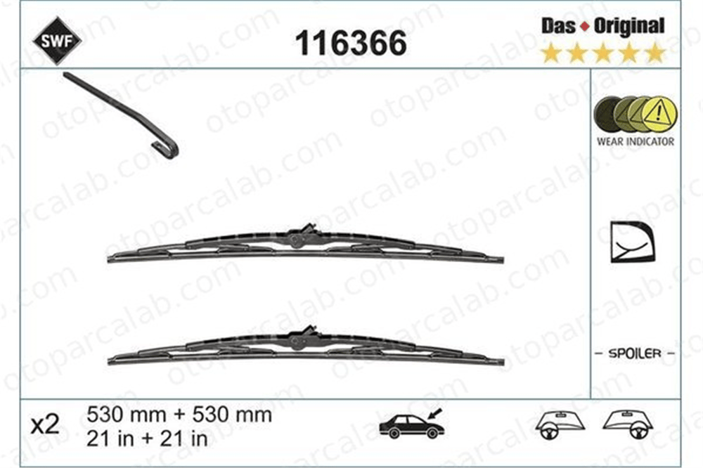 SWF 116366 Silecek Süpürgesi Ön 700/650 mm - 28/26 inç VW PASSAT B5 PASSAT B5 Variant 3A1998003