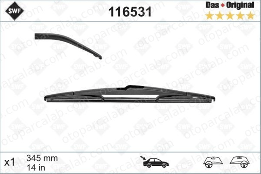 SWF 116531 Silecek Süpürgesi Ön 345 mm - 14 inç MITSUBISHI LANCER VIII Sportback NISSAN X-TRAIL II 76630S7AG01 76630S7AG02