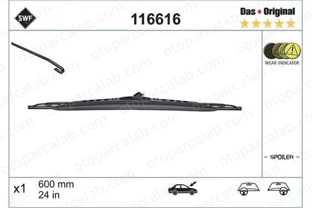 SWF 116616 Silecek Süpürgesi Ön 600 mm - 24 inç BMW 7 5 61618203954